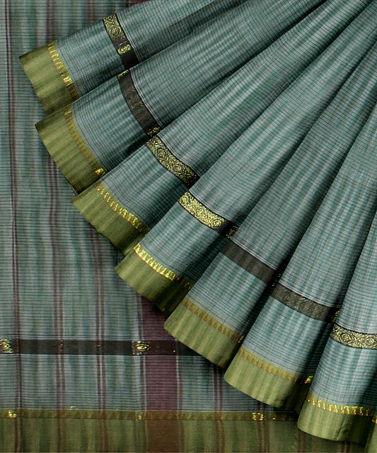 Light Green Lime Handwoven Narayanapet Cotton Saree